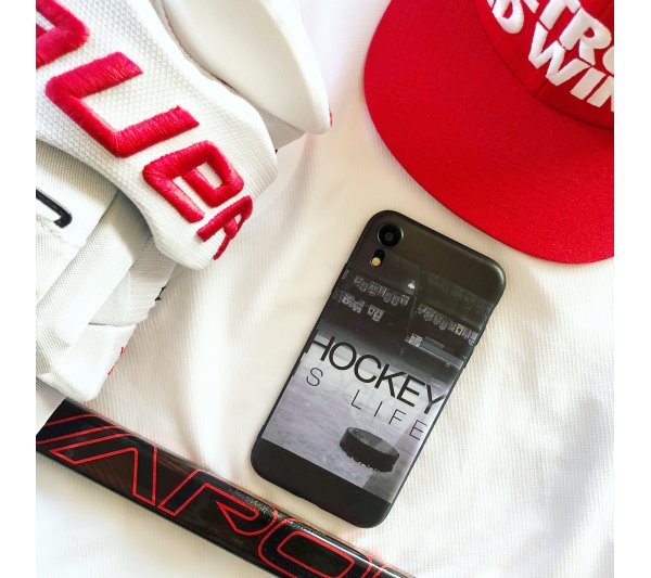Kryt Hockey is life iPhone XR - čierny